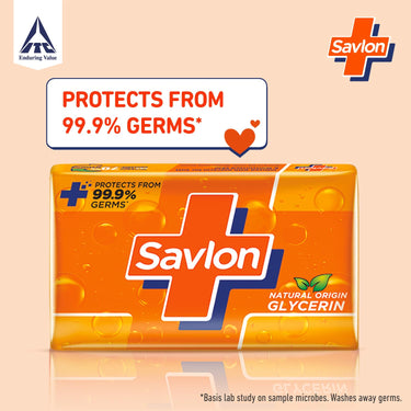 Savlon Moisturizing Glycerin Soap Bar With Germ Protection Soap for Women & Men, For All Skin Types 600g or above (Combo Pack of 5)